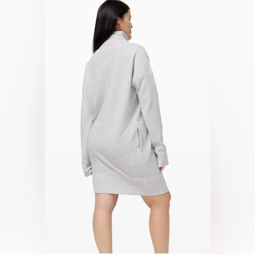 Lululemon Call for Cozy Dress size 6 Sweaterdress Heathered Core Light Grey